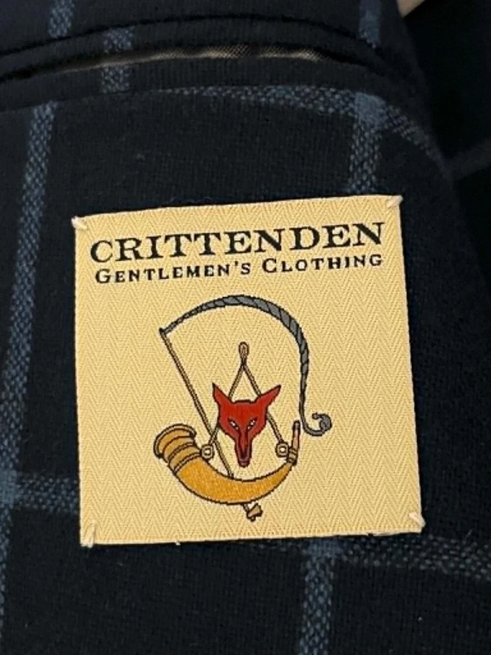 Crittenden Gentlemen's Clothing Men's Blazer Italy Made Blue Windowpana size 42R
